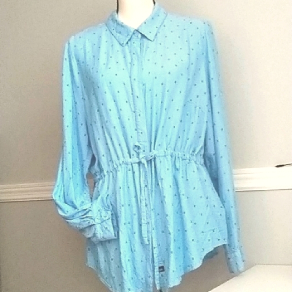 G.H.Bass & Co Button Down Long Sleeve Top Sz XL
